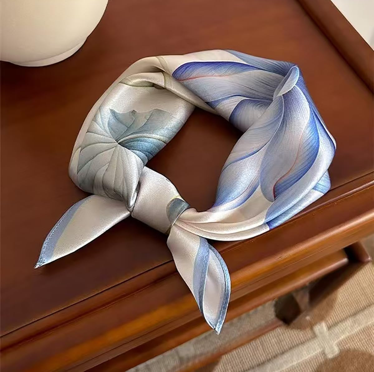 Womens 27.6 Inch Satin Silk Feeling Formal Square Neck Scarf Head Hair Wraps Kerchief