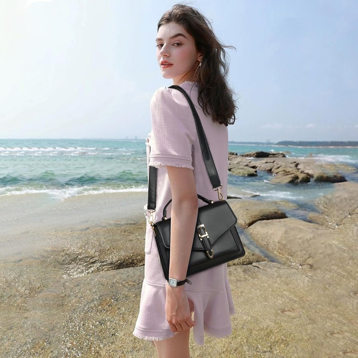 Cross Body Bag Handbag for Women - Small Crossbody Bags Purse Leather Top-Handle Hand Bag Trendy Shoulder Purse Satchel Purses