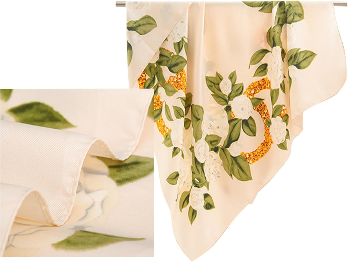 Women Scarf Large Square Satin Silk like Lightweight 90CM Hair Wrap for Sleeping Neckerchief SF-P91