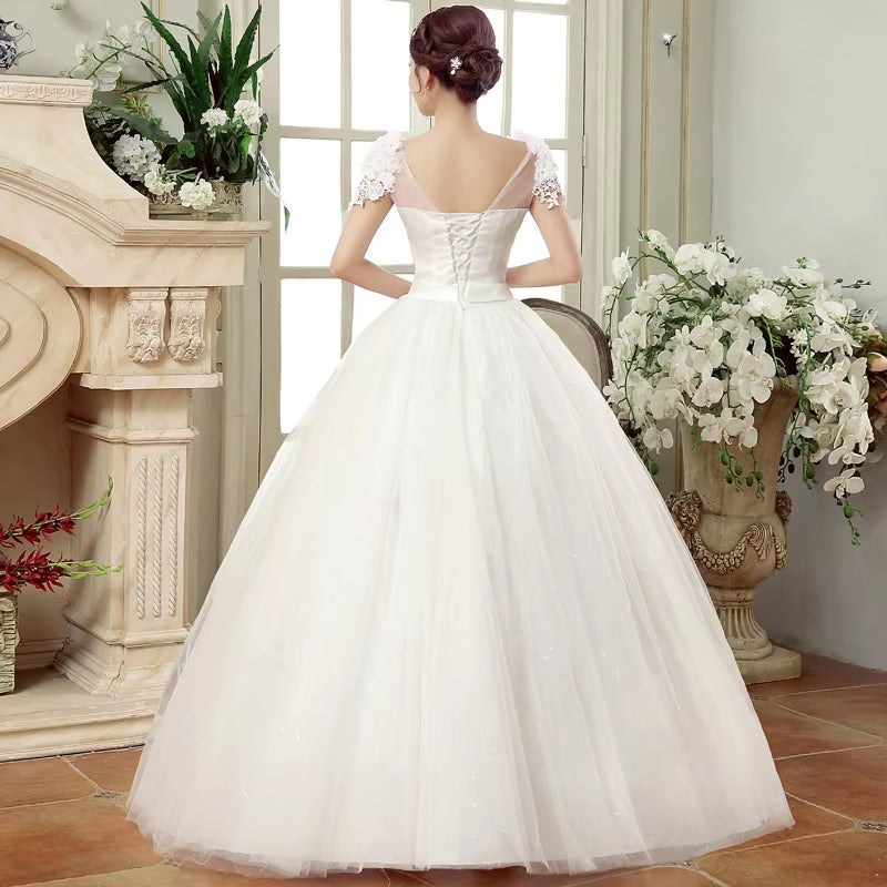 Yc-X01#Lace up Wedding Dress Prom Ball Gown Wholesale Cheap Dresses Bride Married Pregnant Wholesale Party Customize Large Size