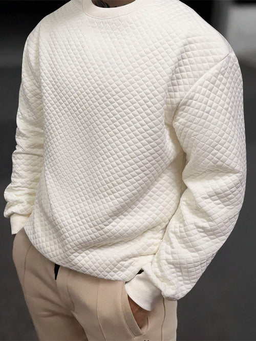 Manfinity Homme Men'S Drop Shoulder Plain Long Sleeve Going Out Casual Sweatshirt, Boyfriend Gift, for Fall