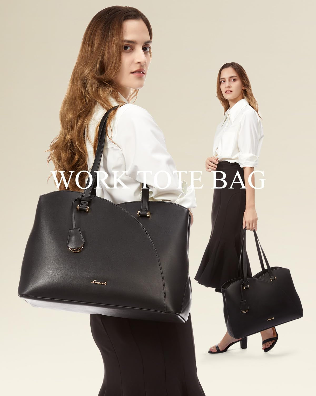 Tote Bags for Women, Large Laptop Handbags Work Bag Womens with Compartments, PU Leather Ladies Hand Bags for Office School Uni Teacher