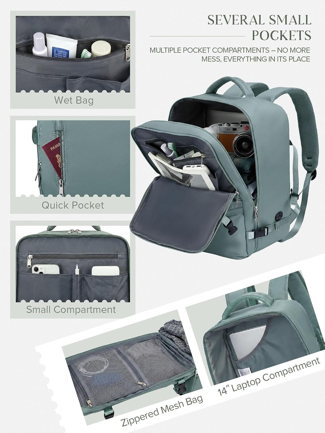 Ryanair Cabin Bags 40X30X20 Underseat Carry-On Backpack Hand Luggage
