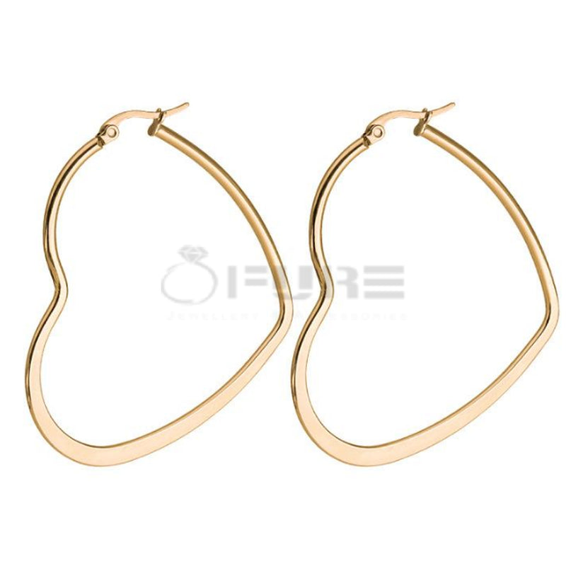Hypoallergenic Surgical Steel Silver Cartilage Large Small Heart Hoop Earrings