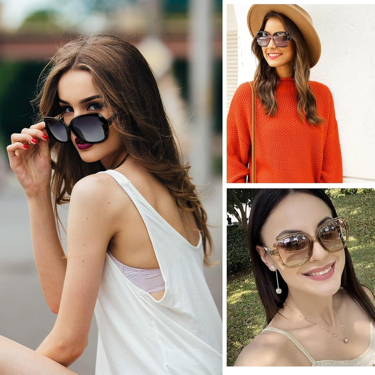 4 Pcs Women Sunglasses, Vintage Fashion Ladies Sunglasses