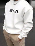 Manfinity Homme Men'S Loose Fit Letter Print Long Sleeve Vintage Going Out Sweatshirt, Friends, for Fall