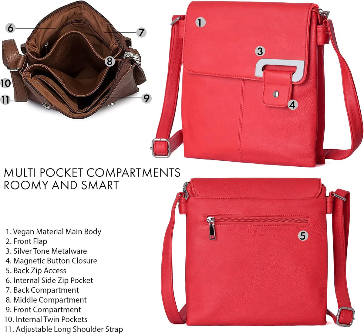 Crossbody Bag for Women, Shoulder Bag Handbag