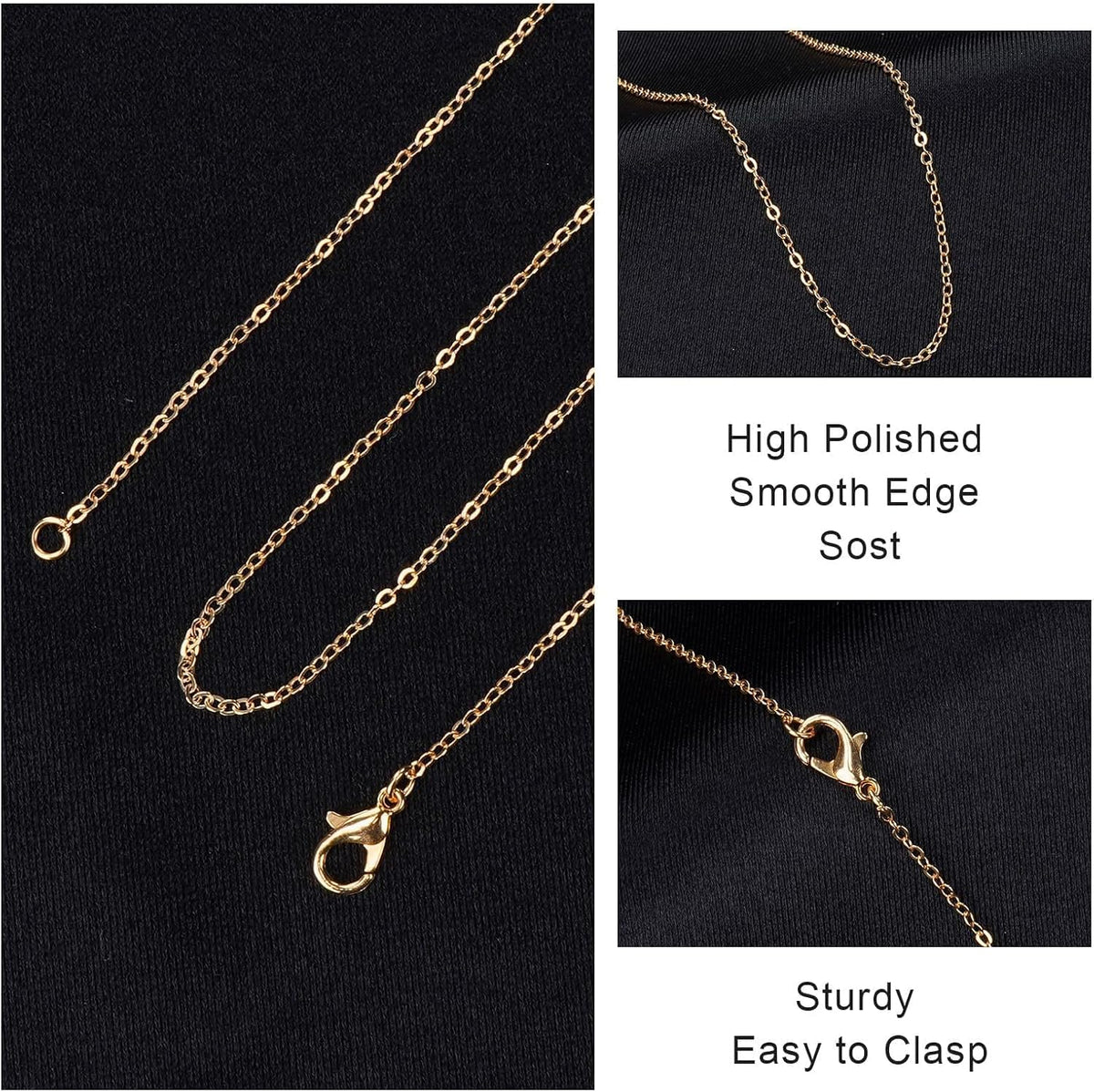 30-Piece 18-Inch Gold Plated Necklace Chain for Jewelry Creation