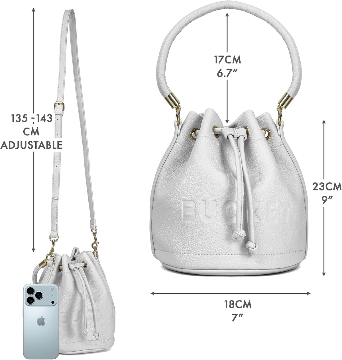 Bucket Bag for Women Faux Leather Designer Handbag with Drawstring, Ladies Crossbody Bag, Women'S Hobos & Shoulder Bags