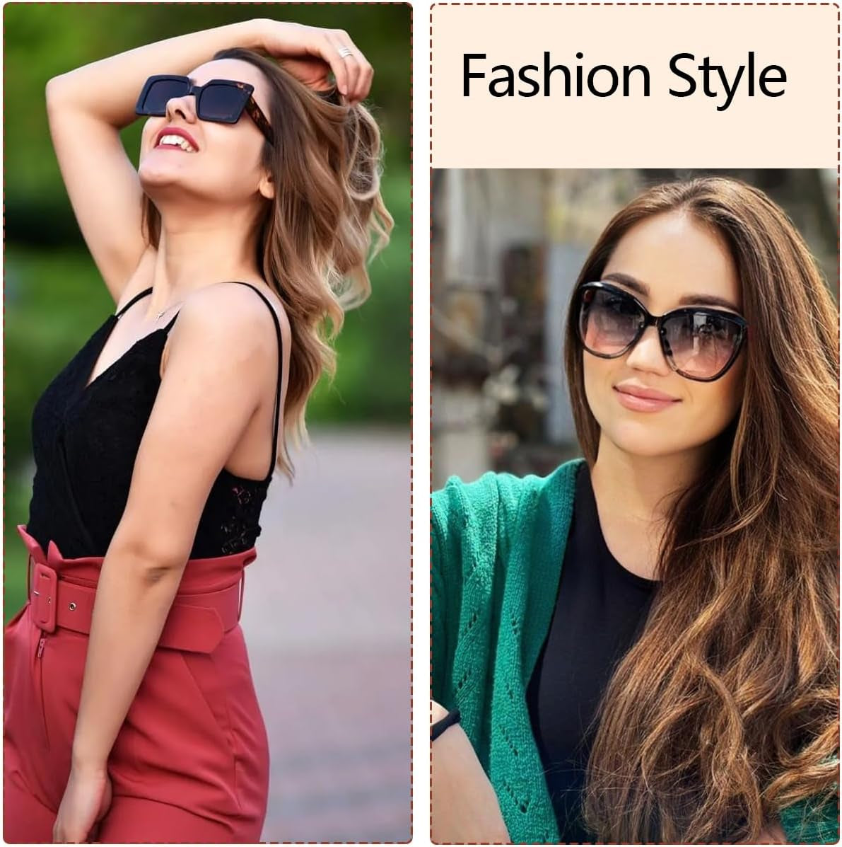 3 Pcs Women Sunglasses, Women Large Sunglasses Vintage Fashion Ladies Sunglasses UV400 Oversized Sun Glasses Eyewear Retro Trendy Ladies Sunglases Sparkling Large Frame Sunglasses for Women