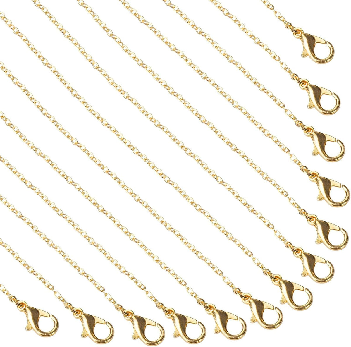30-Piece 18-Inch Gold Plated Necklace Chain for Jewelry Creation