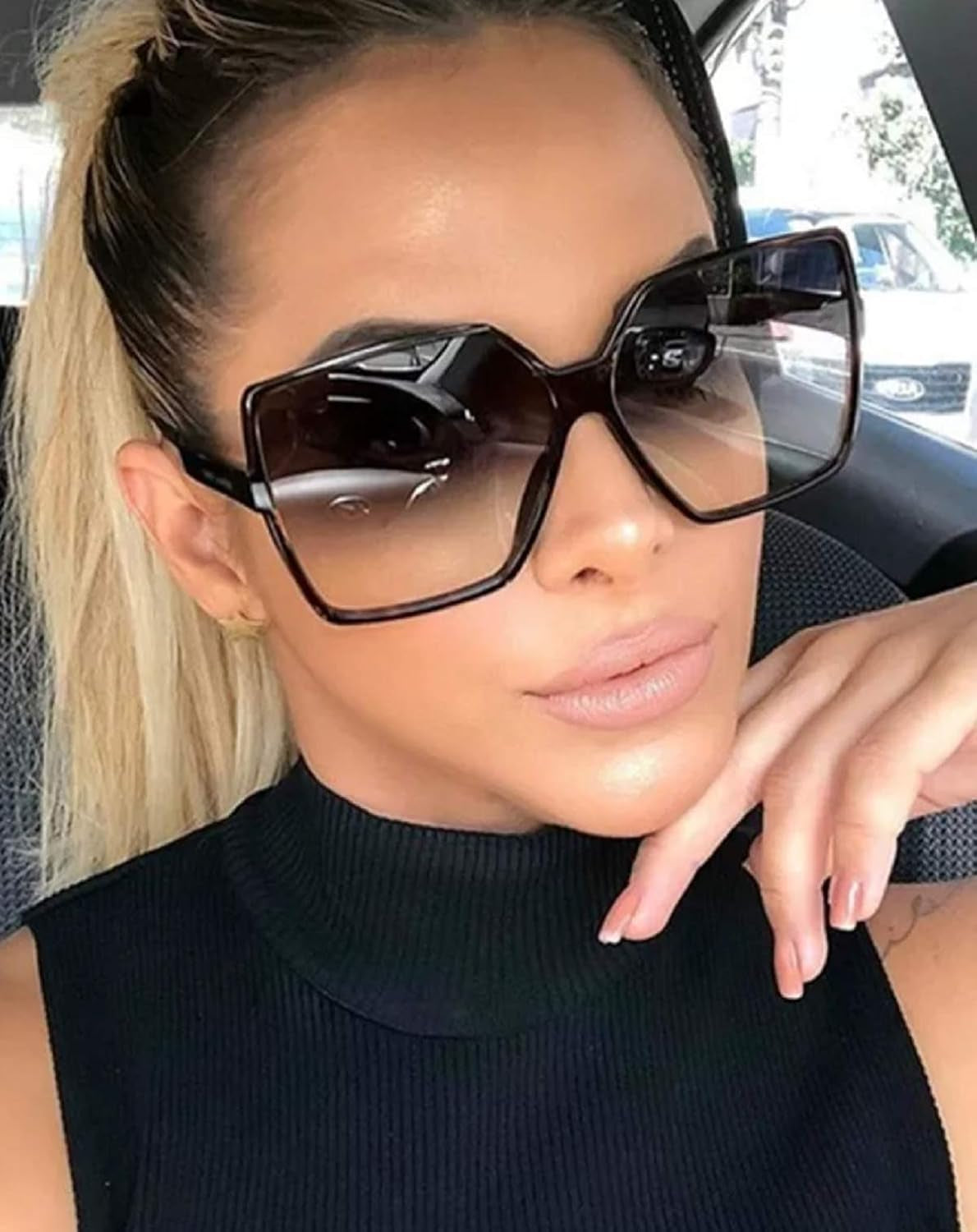 Oversized Sunglasses Women/Womens Square Frame Sun Glasses/Big Celeb Designer Styling Retro Vintage Festival Ibiza 2026