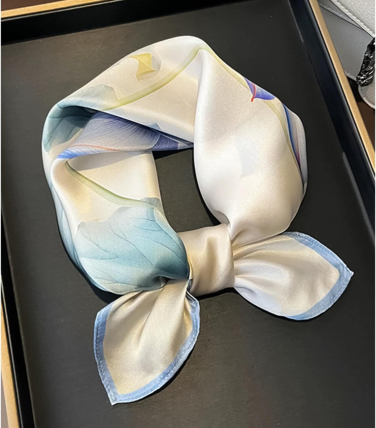 Womens 27.6 Inch Satin Silk Feeling Formal Square Neck Scarf Head Hair Wraps Kerchief