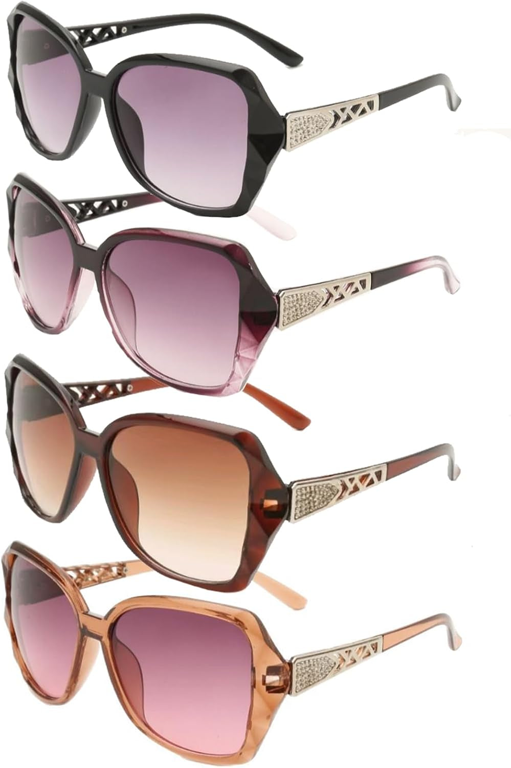 4 Pcs Women Sunglasses, Vintage Fashion Ladies Sunglasses