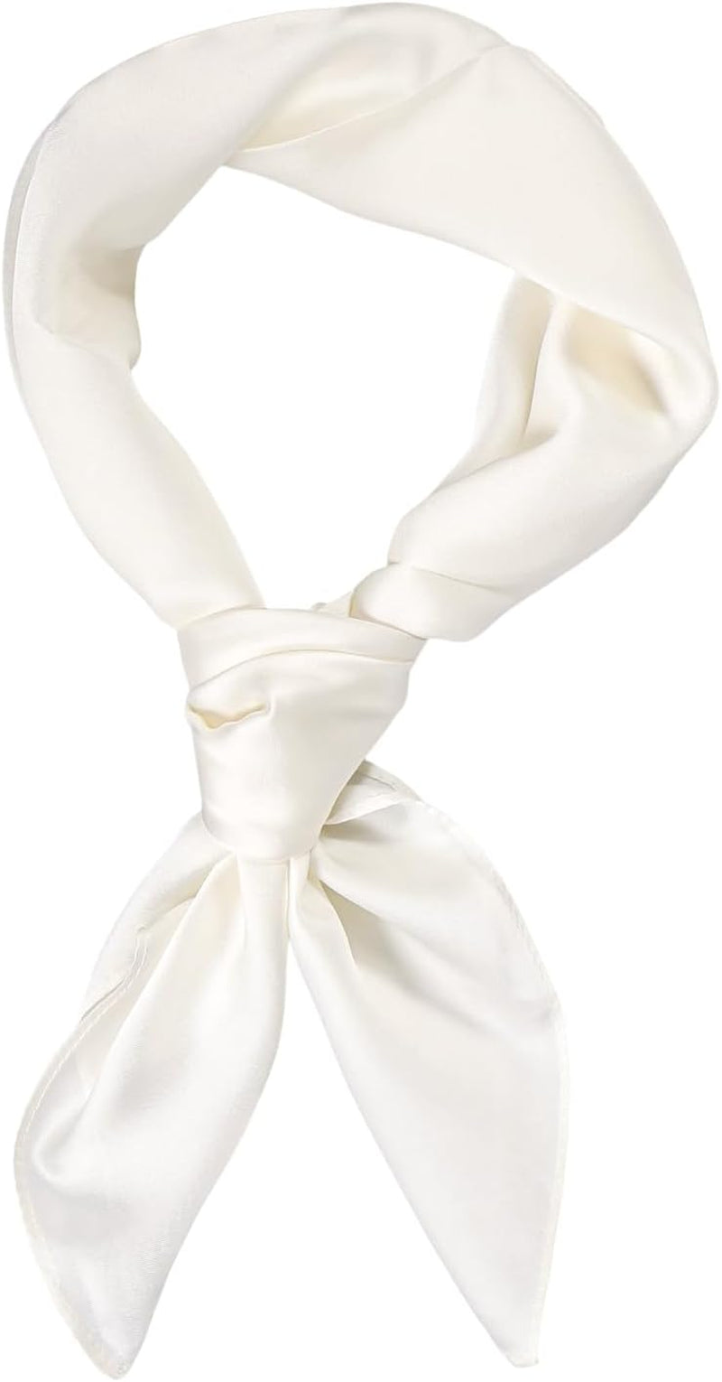 Square Satin Silk Scarf, Women Plain Neck Bandanas, 50S Retro Women Lightweight Scarf, Large Square Satin Headscarves, Red Accessories for Womens (70X70Cm)