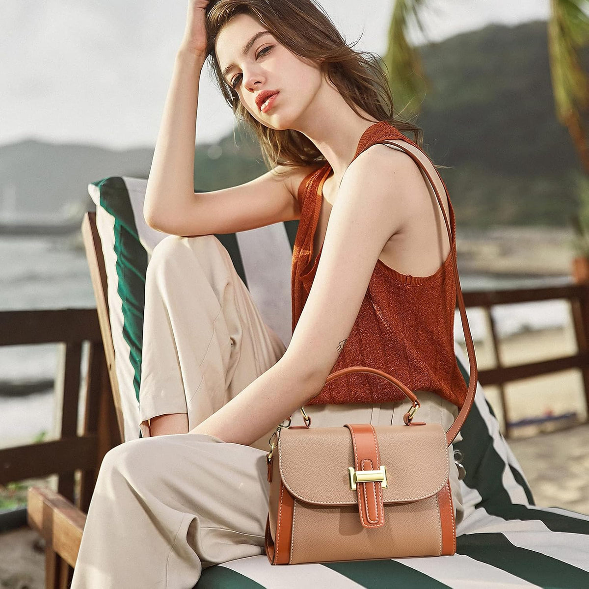 Fashion Satchel Handbag Women Small Crossbody Bag Ladies Shoulder Bags Multicolour Hand Bag Top Handle Clutch Bags PU Leather Girls Messenger Bags Purses Bag