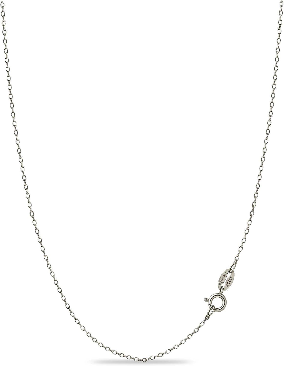 1mm 925 Sterling Silver Necklace for Women | 18K Gold and Rose Gold Italian Cable Chain Jewelry